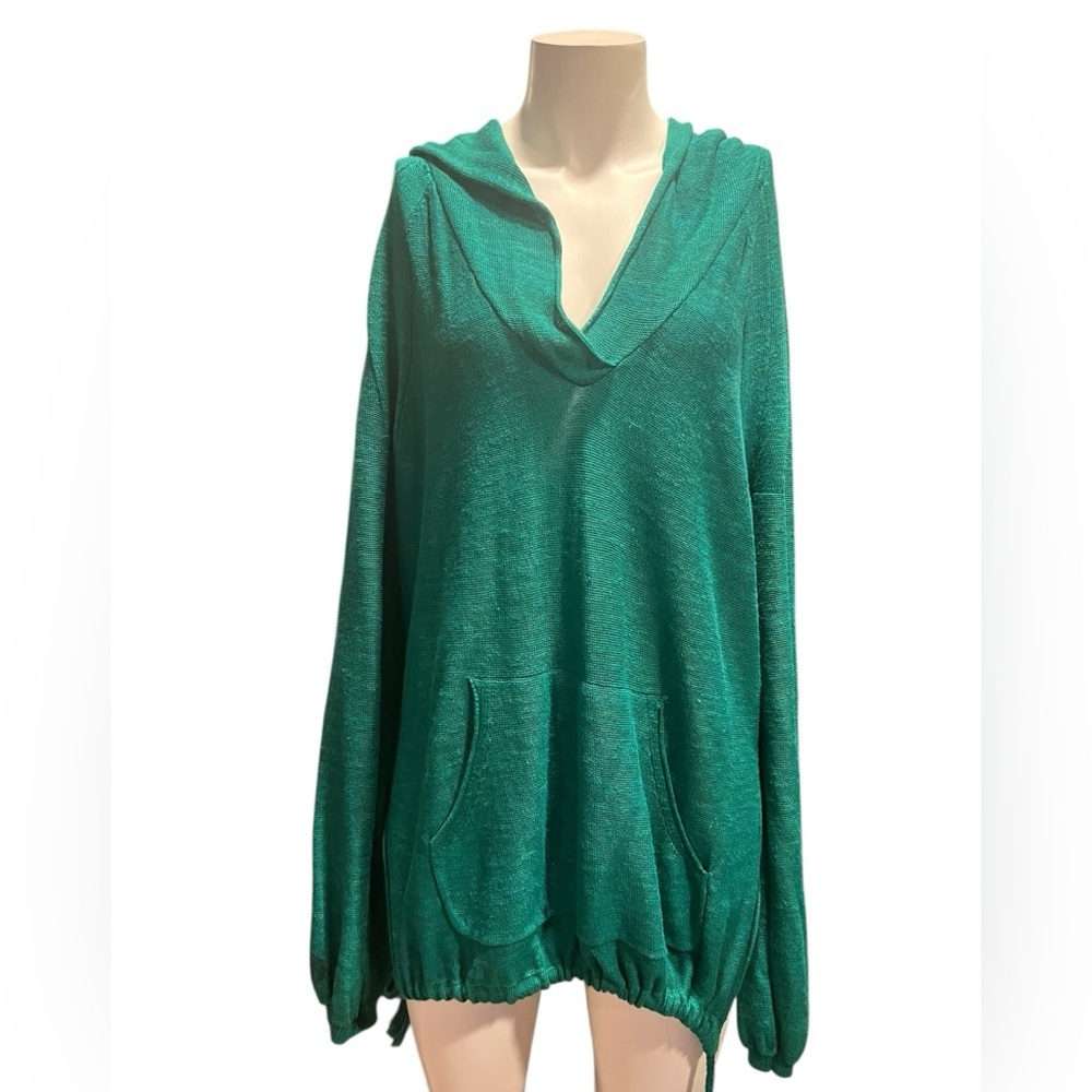 Free People Emerald Green Knit Hoodie